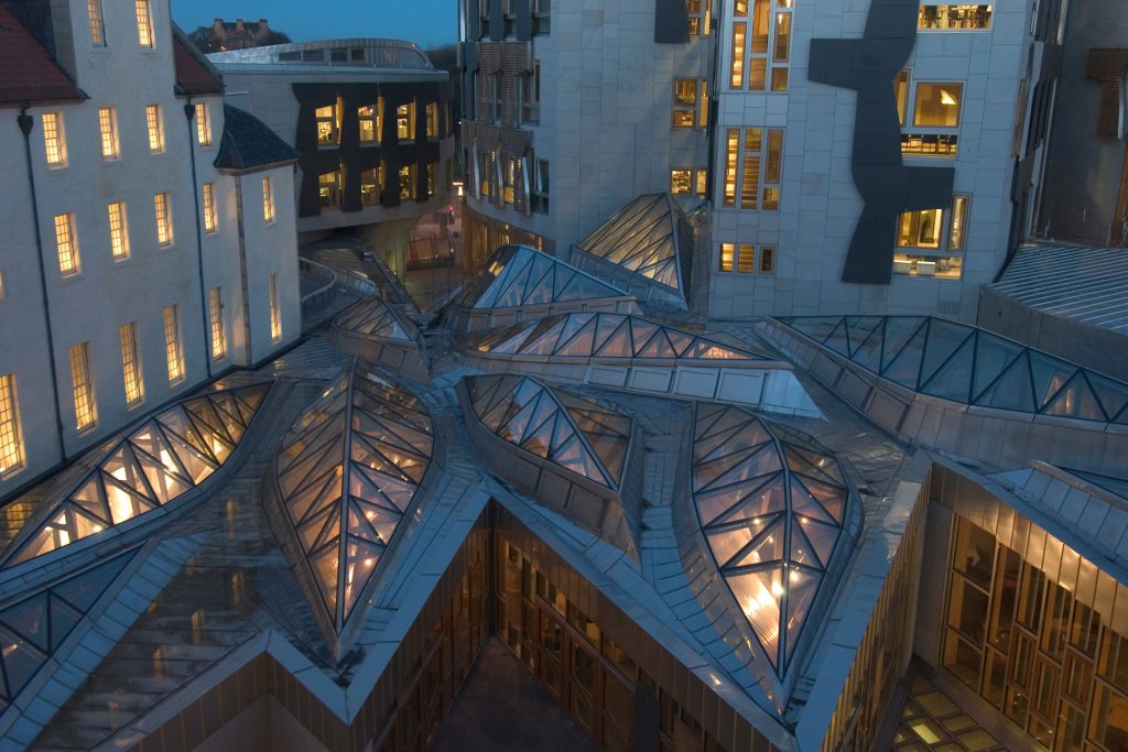 OVI's work contributes to the Scottish Parliament as seen in this rooftop picture.