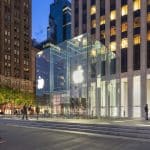 Apple Fifth Avenue outdoor lighting